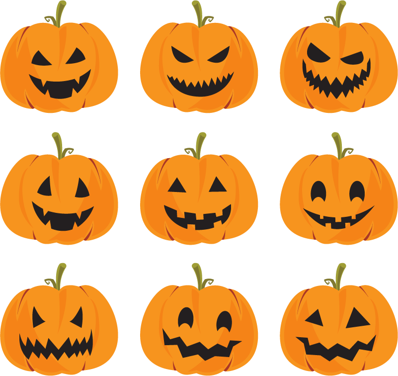 Halloween vinyl rug pumpkin set - TenStickers