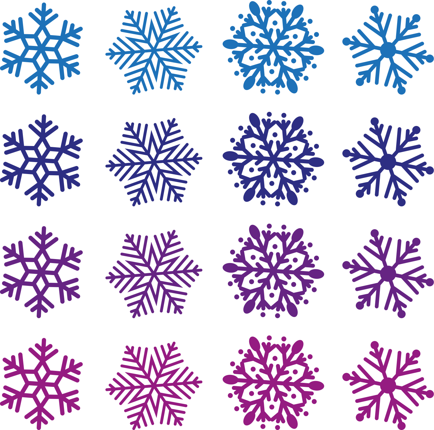Christmas vinyl rug purple and blue snowflakes - TenStickers