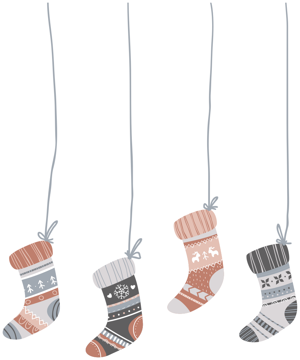 Christmas vinyl rug with festive holiday socks - TenStickers