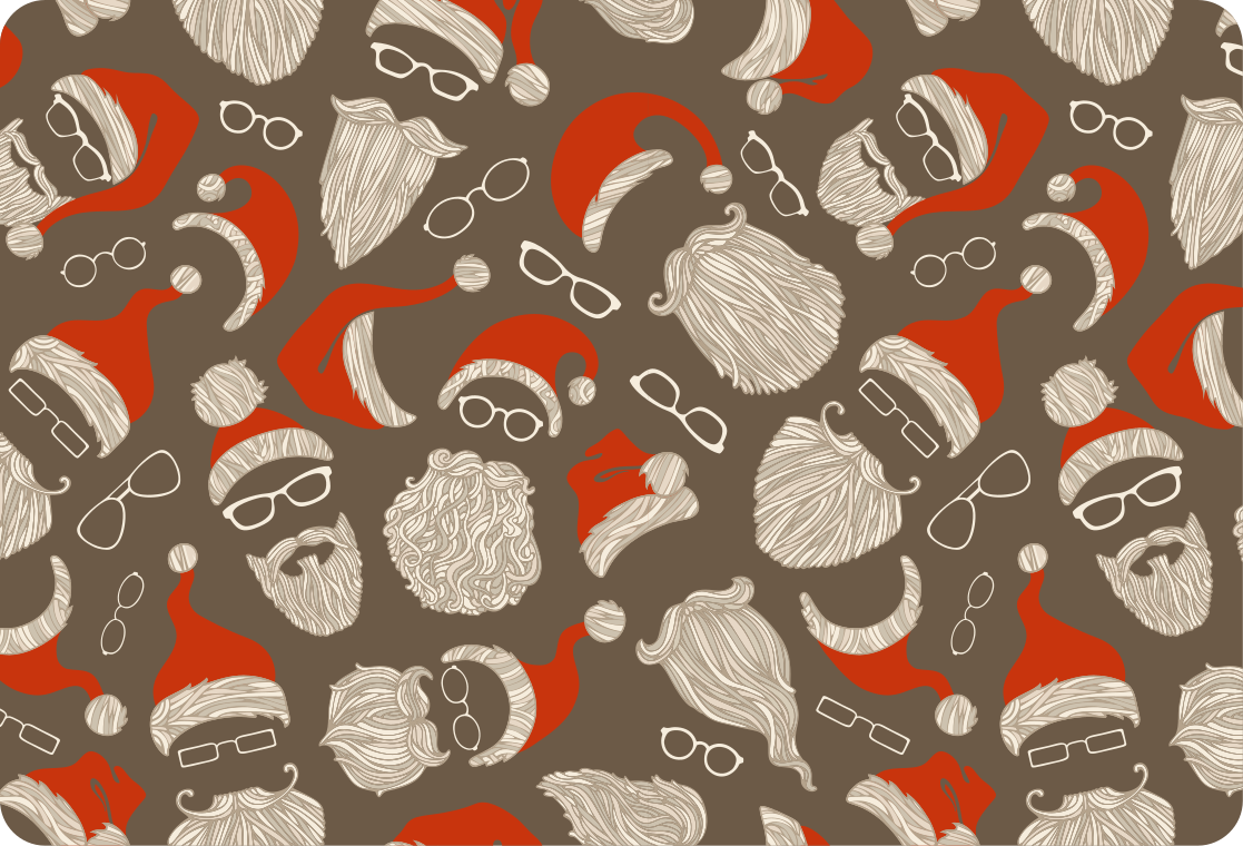 Christmas vinyl rug featuring vintage santa face pattern - TenStickers