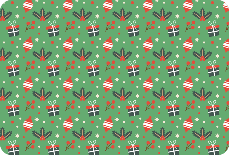 Christmas vinyl rug with green candy pattern - TenStickers
