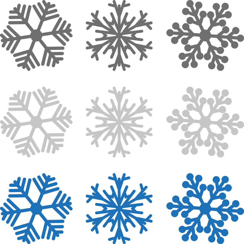 Christmas vinyl rug with gray and blue snowflakes - TenStickers