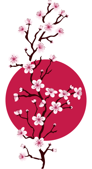 Flower vinyl rug cherry blossom branches - TenStickers