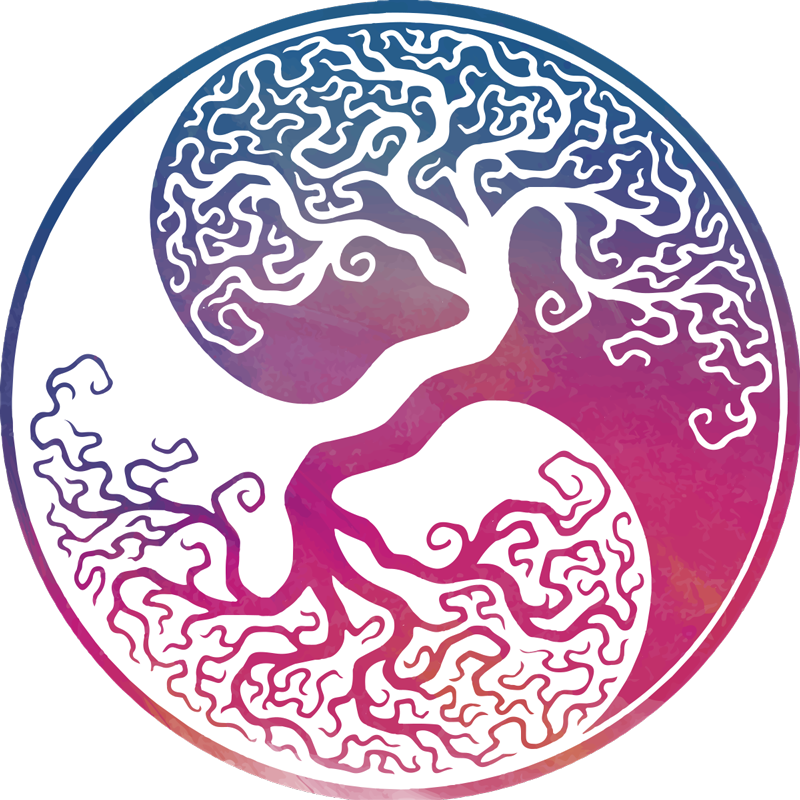 Yin yang tree of life flower vinyl rug - TenStickers