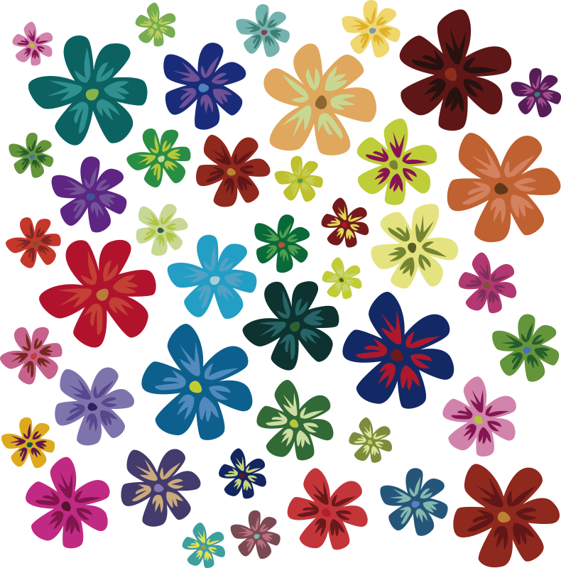 Flower vinyl rug in colorful floral design - TenStickers