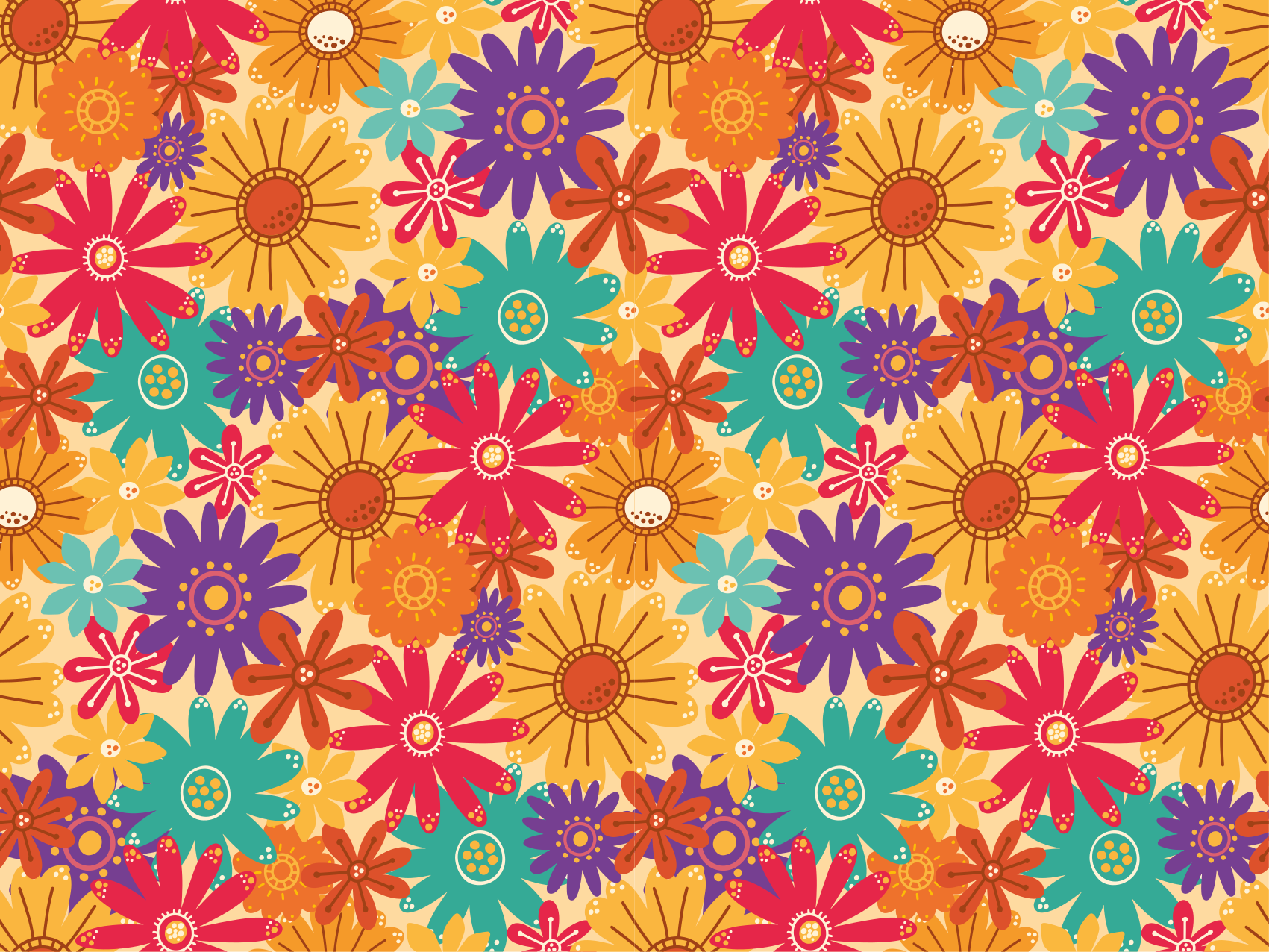 Flower vinyl rug abundance of blooms - TenStickers