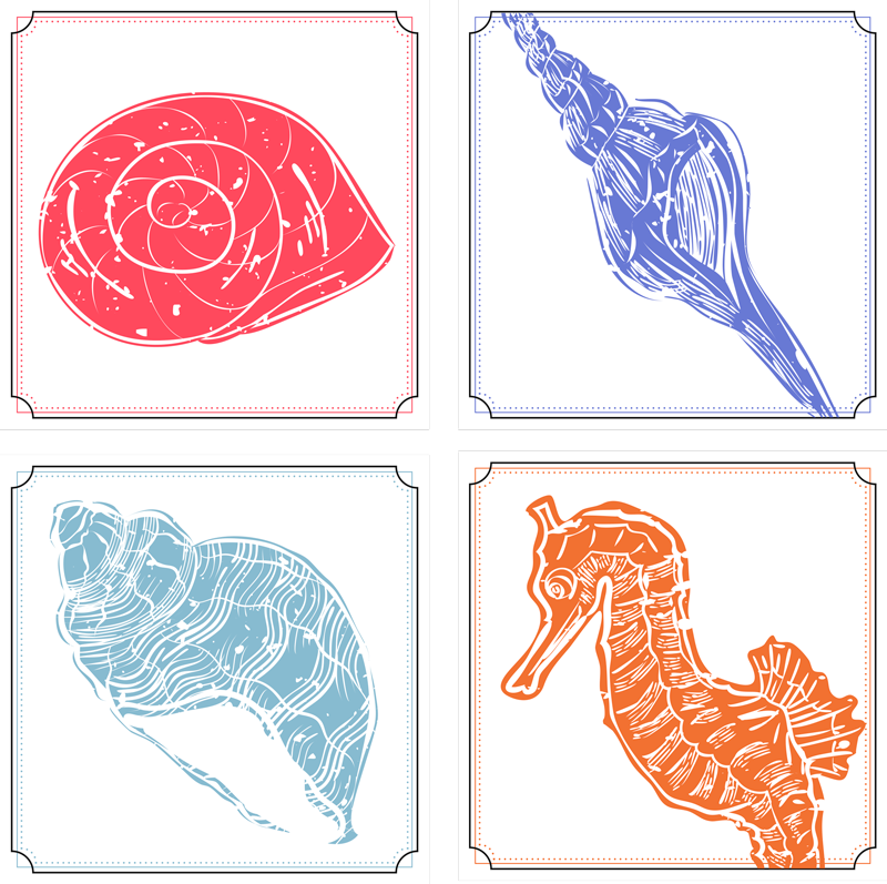 Flower vinyl rug with oceanic designs - TenStickers