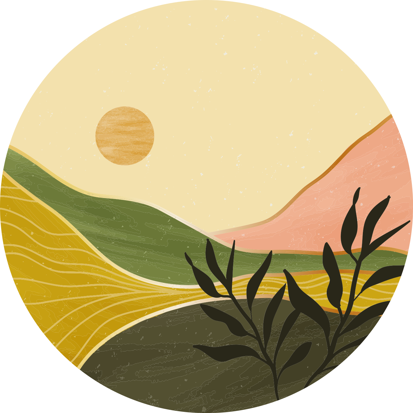 Flower vinyl rug serene landscape design - TenStickers