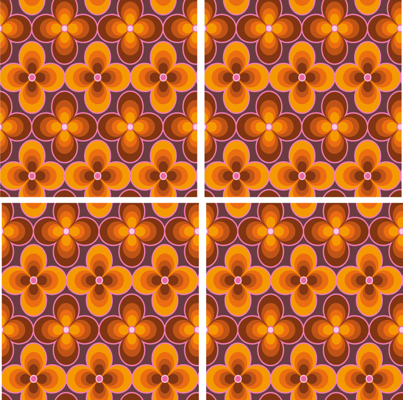 Flower vinyl rug botanical inspired patterns - TenStickers