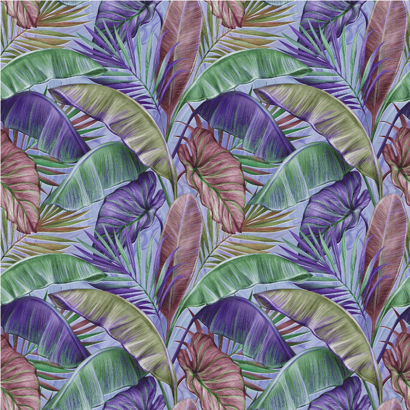 Flower vinyl rug with tropical leaf design - TenStickers