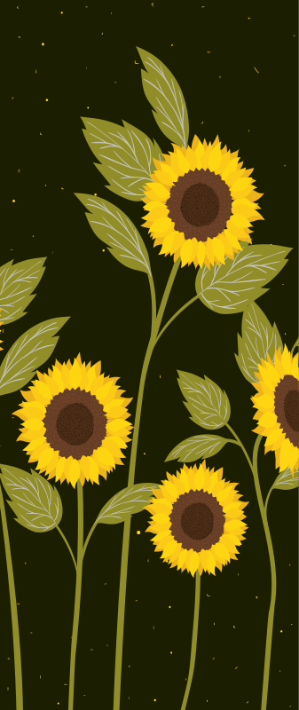 Flower vinyl rug sunflower field - TenStickers