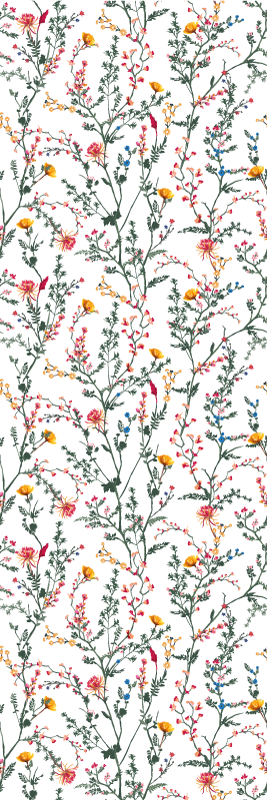 Flower vinyl rug in a sleek minimalist garden - TenStickers