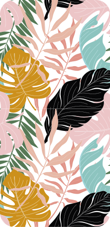 Flower vinyl rug with vibrant abstract floral design - TenStickers
