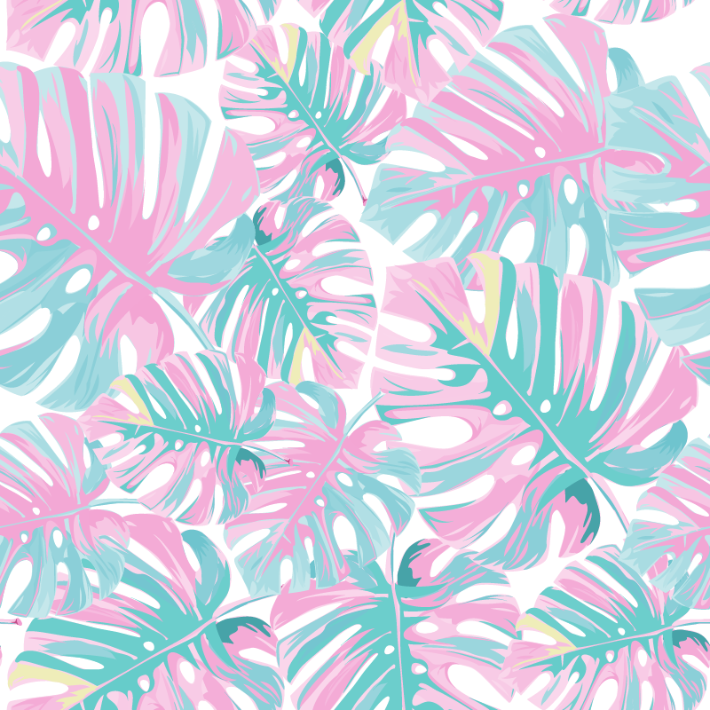 Flower vinyl rug with delicious monstera design - TenStickers