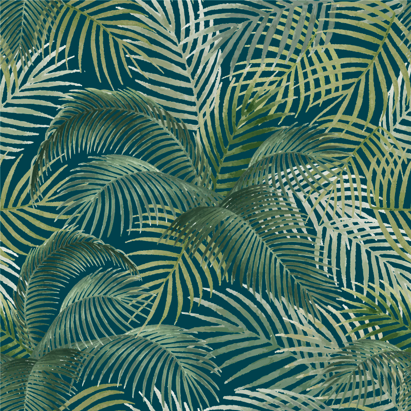 Flower vinyl rug tropical leaf design - TenStickers
