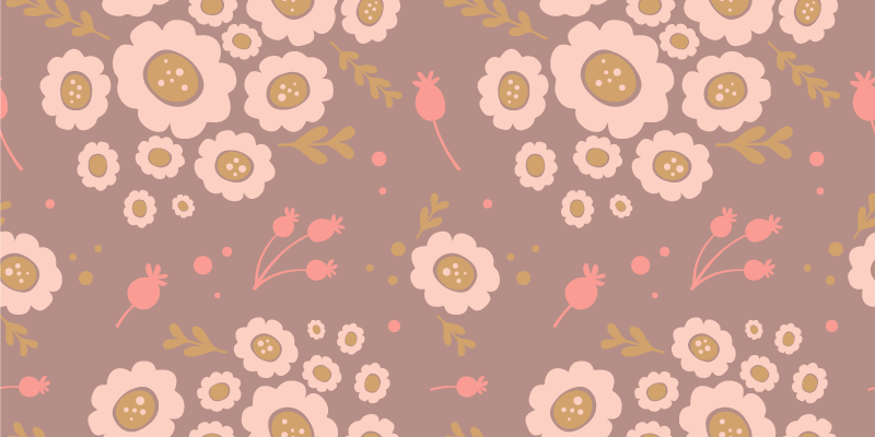 Flower vinyl rug with pastel colored design - TenStickers