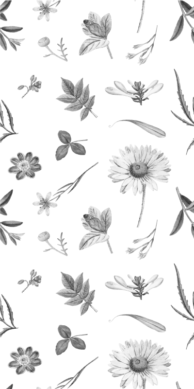 Flower vinyl rug in gray sprint flowers - TenStickers