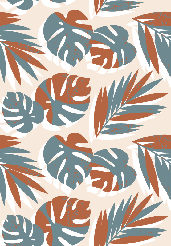 Flower vinyl rug with big green monster plants - TenStickers