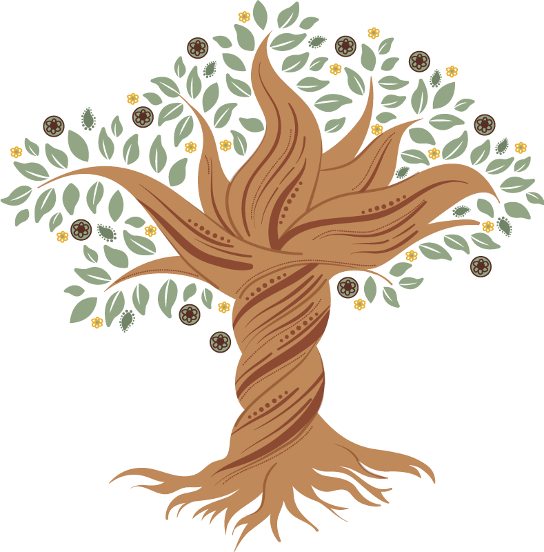 Flower vinyl rug tree of life twisted design - TenStickers
