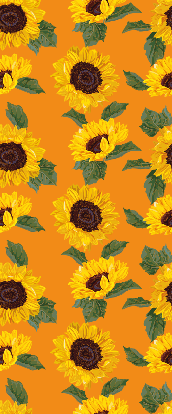 Flower vinyl rug orange sunflower - TenStickers
