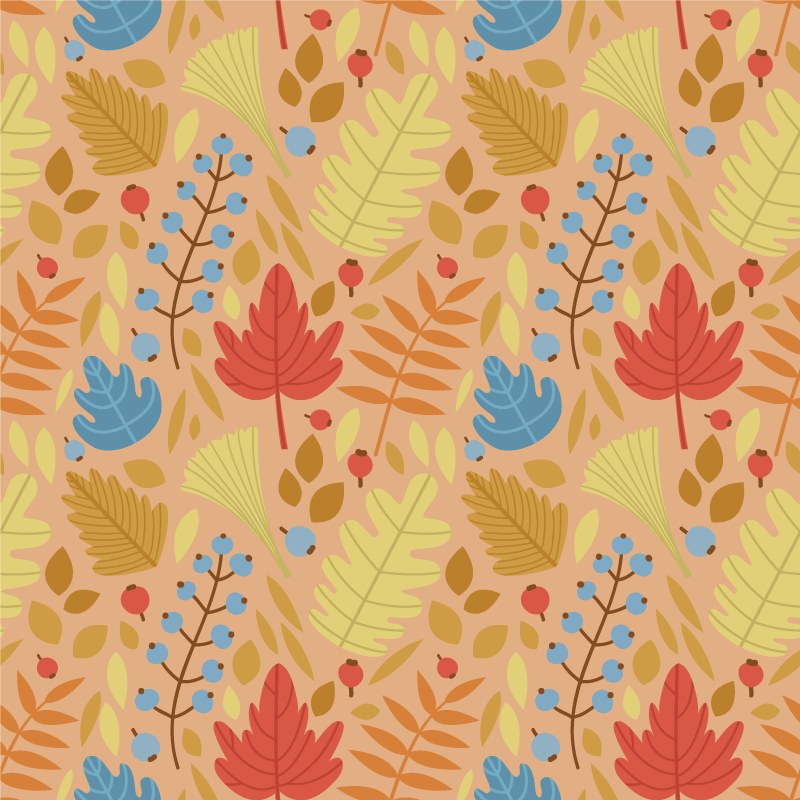 Flower vinyl rug with cute autumn leaves design - TenStickers