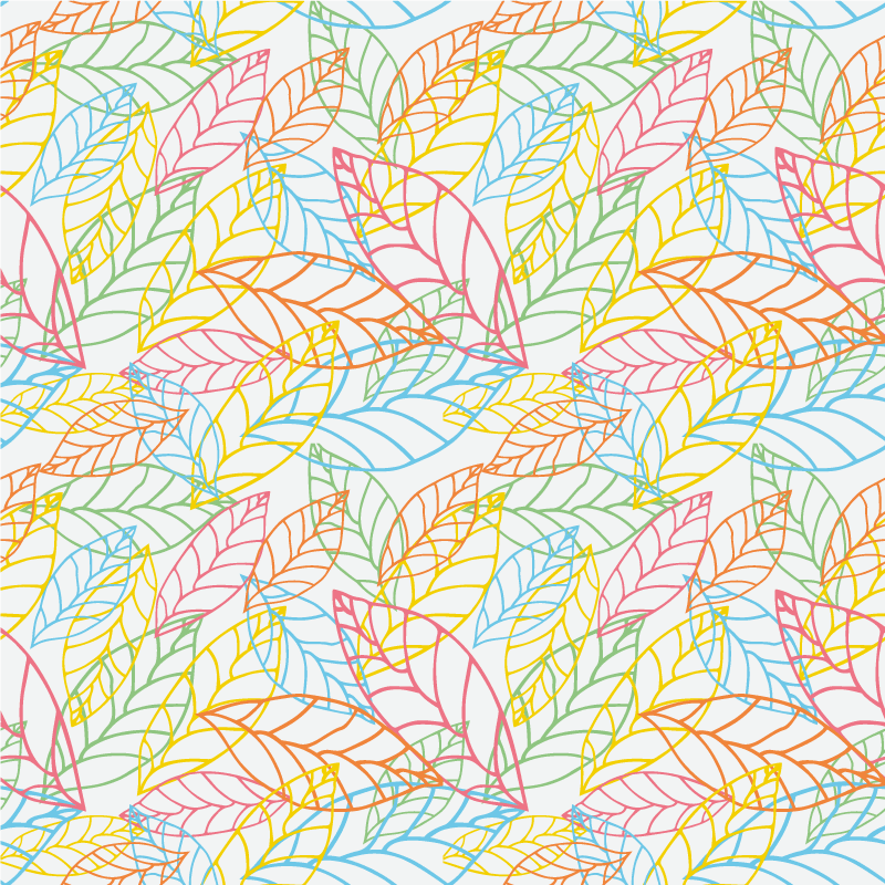 Flower vinyl rug with neon leaves pattern - TenStickers