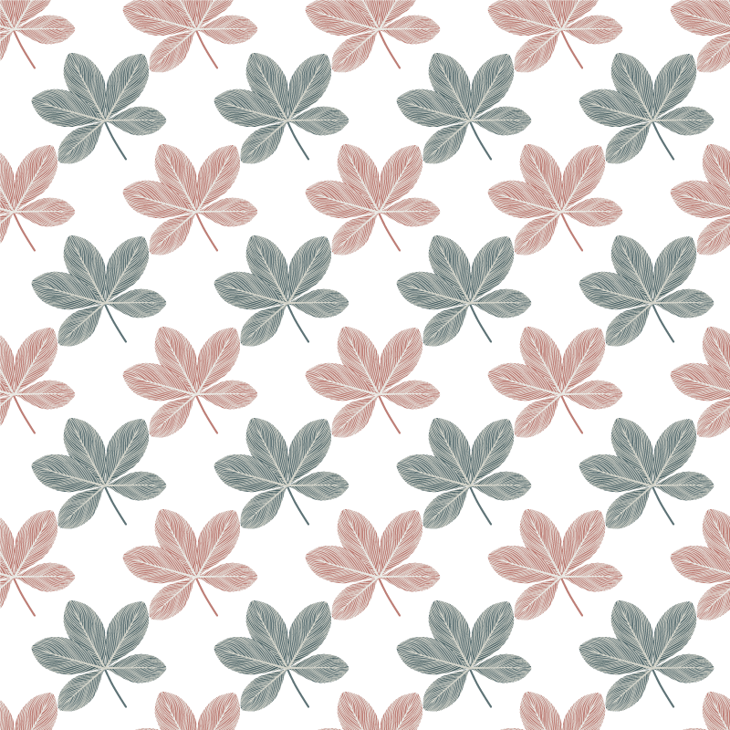Flower vinyl rug in pink and blue leaves design - TenStickers