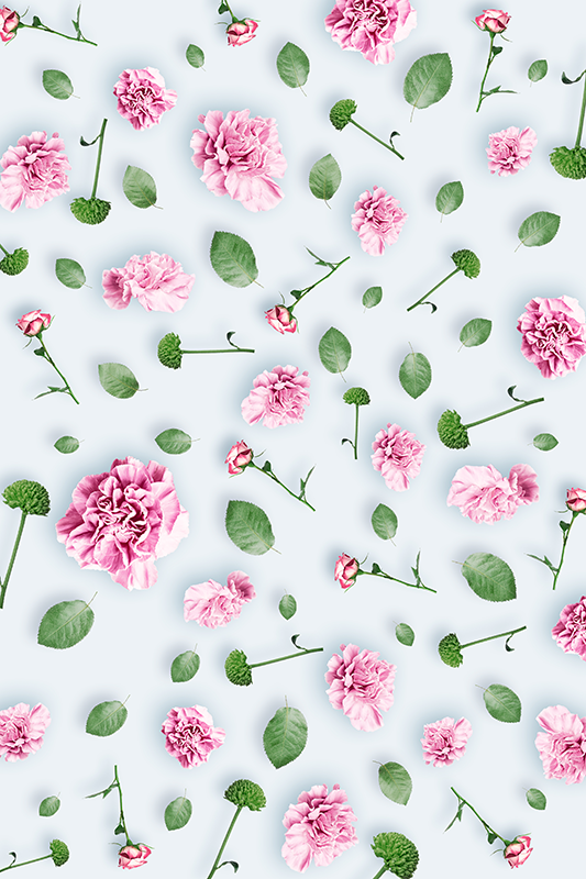 Flower vinyl rug with blooming botanicals - TenStickers