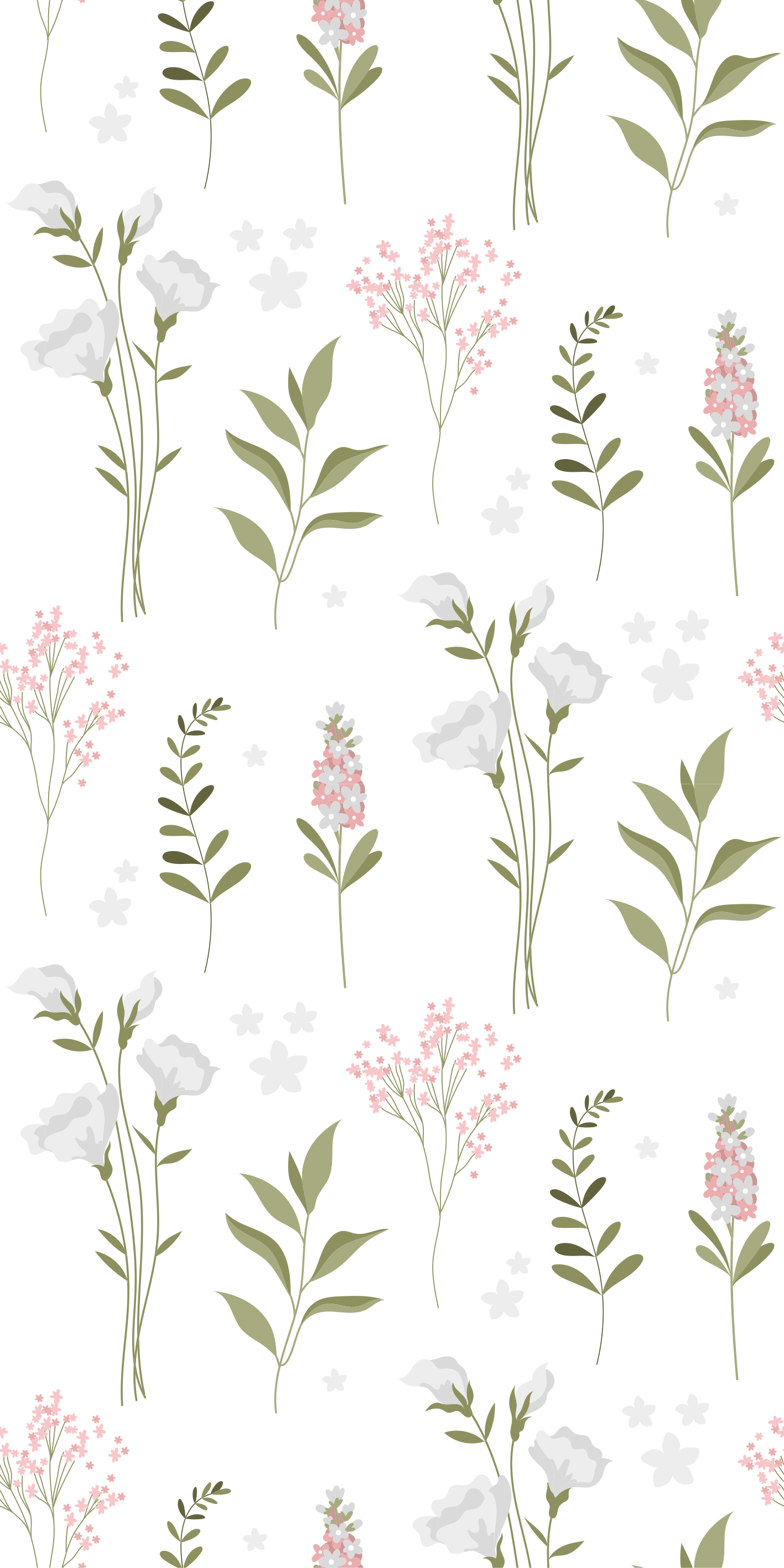 Flower vinyl rug with minimalistic wildflower design - TenStickers