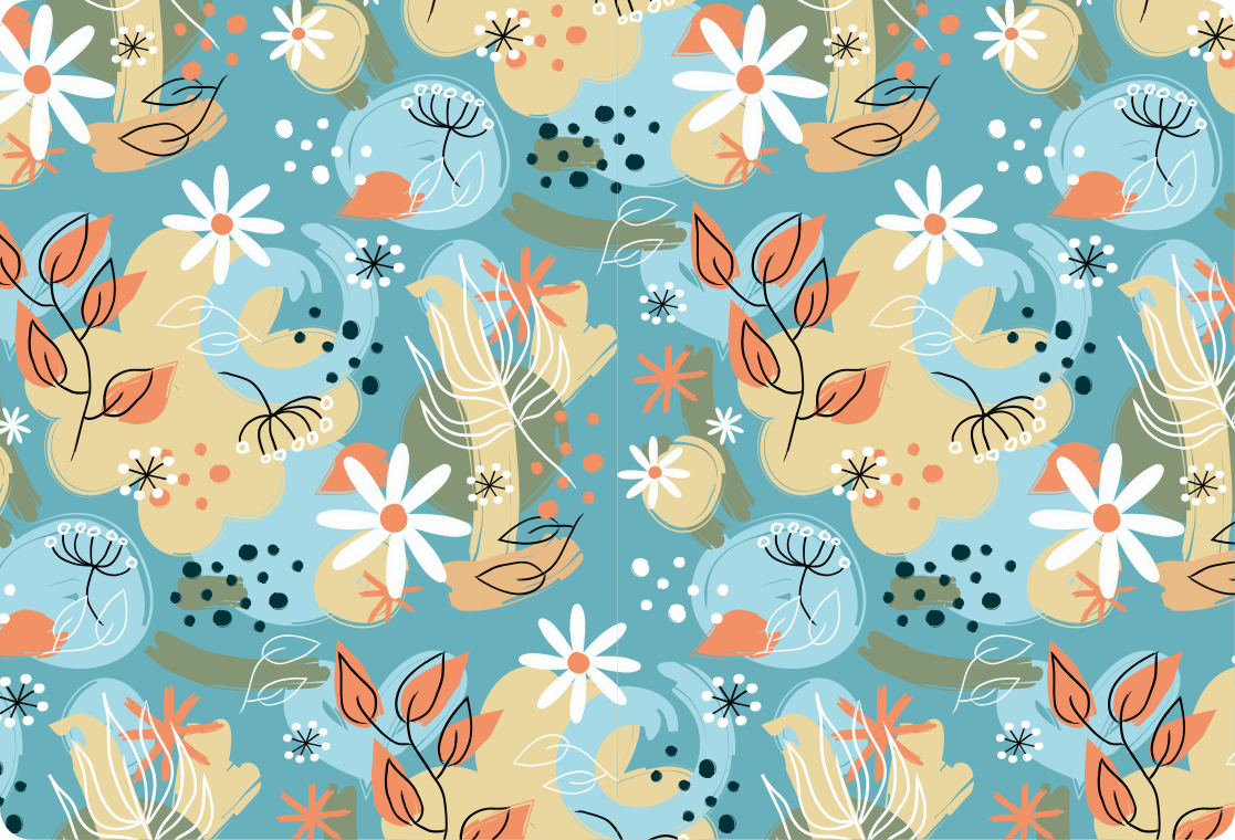 Flower vinyl rug with abstract floral design - TenStickers