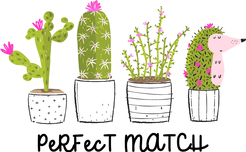 Flower vinyl rug perfect match succulents - TenStickers