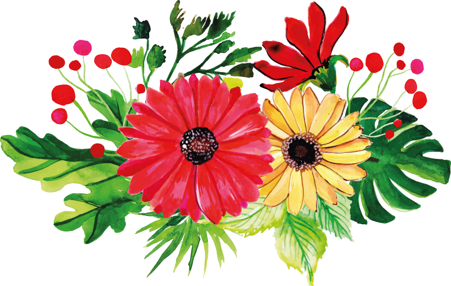 Flower vinyl rug with elegant horizontal design - TenStickers