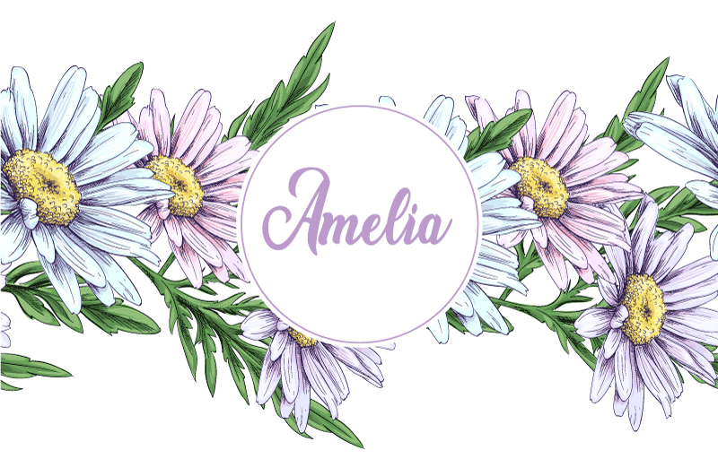 Daisy design personalized flower vinyl rug - TenStickers