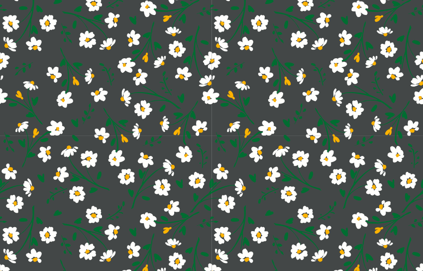 Flower vinyl rug with daisy design on grey background - TenStickers