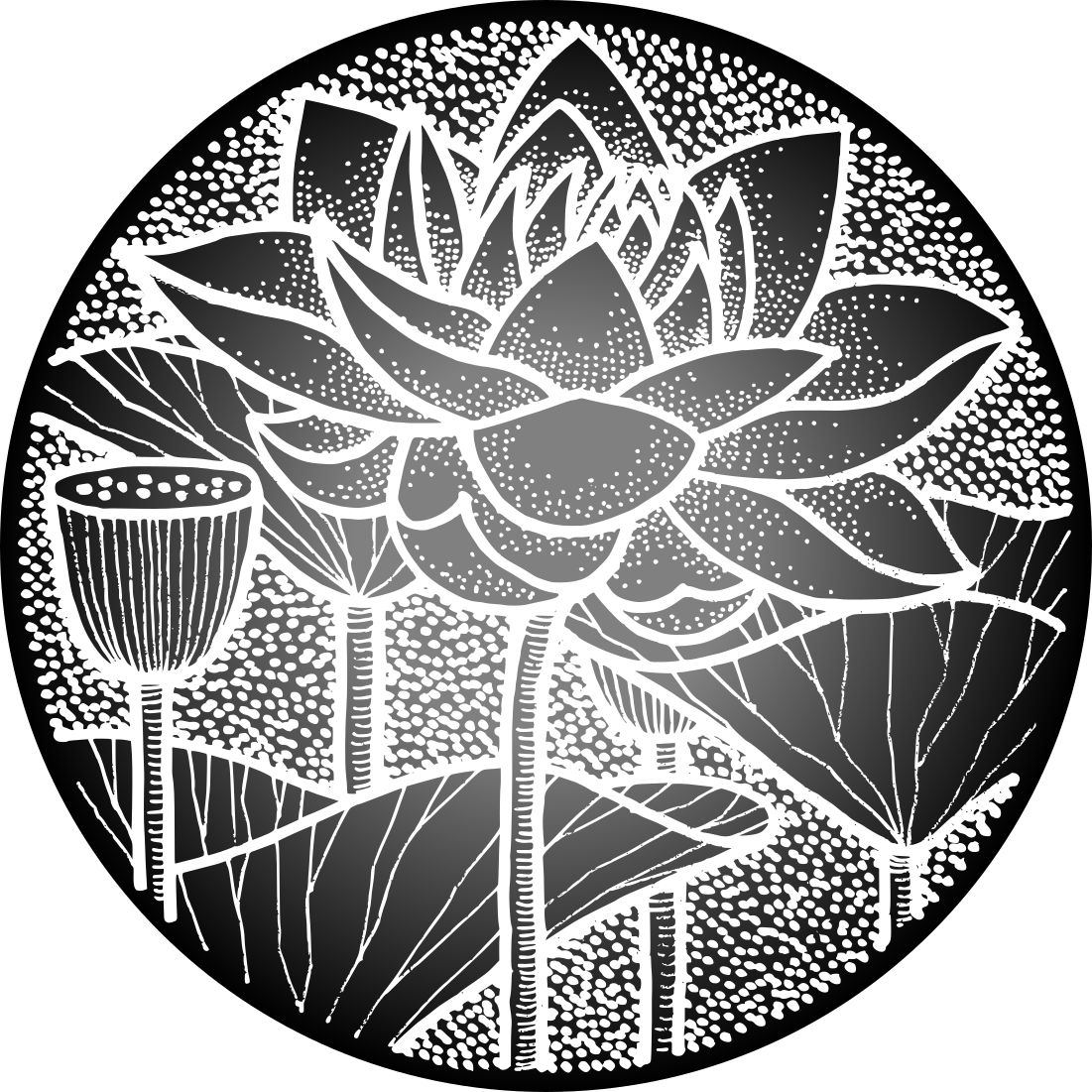 Flower vinyl rug in lotus flower traditional style - TenStickers