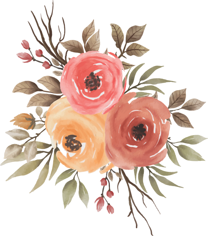Flower vinyl rug with dried roses design - TenStickers