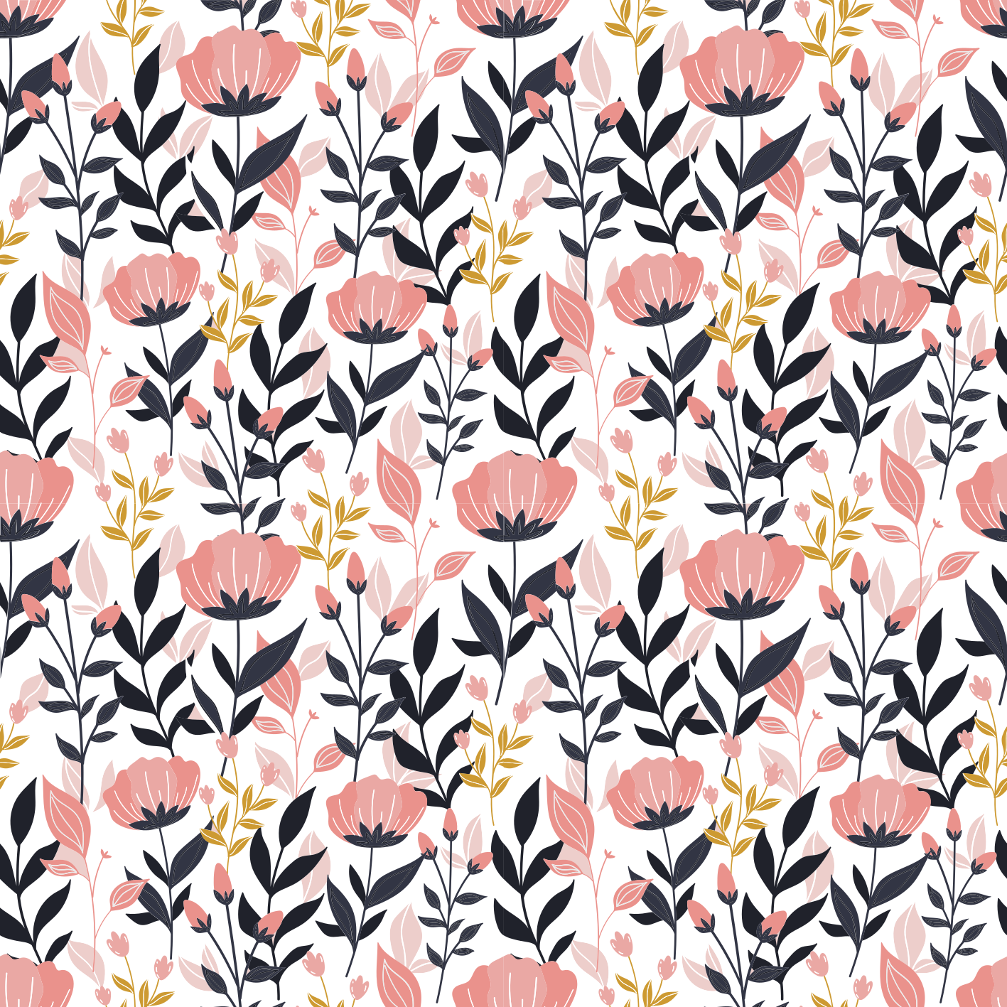 Flower vinyl rug with pink blossoms - TenStickers