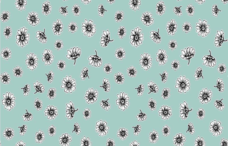 Flower vinyl rug with charming white chamomile - TenStickers