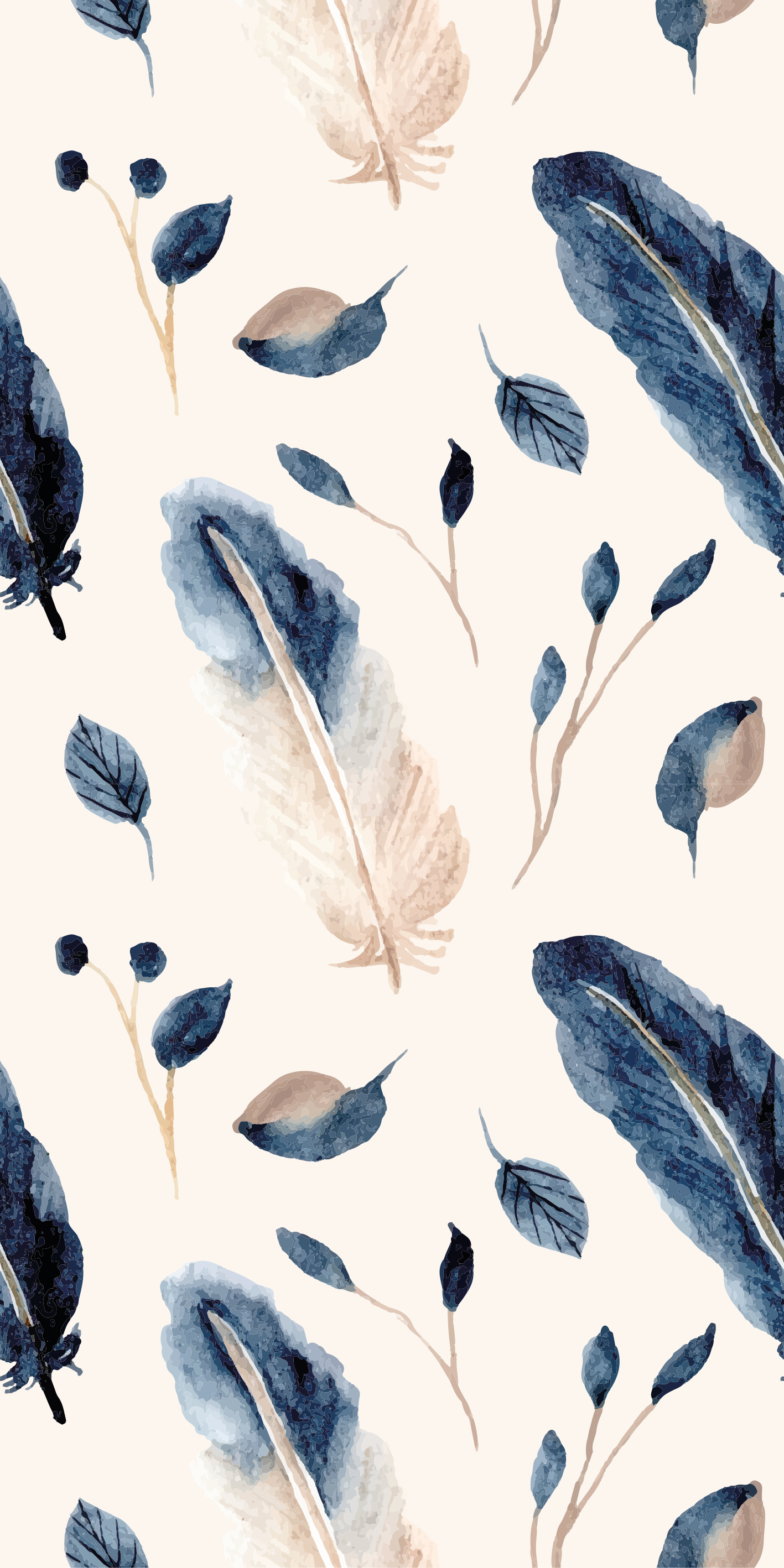 Flower vinyl rug with flying leaves and feathers - TenStickers