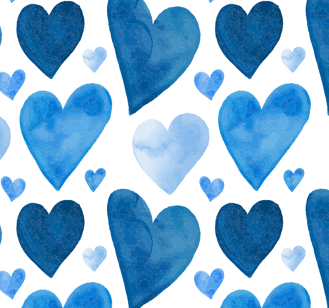 Kitchen vinyl rug blue sweet hearts - TenStickers
