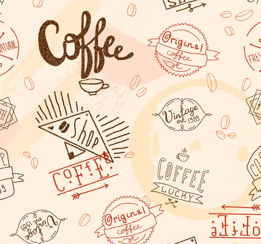 Kitchen vinyl rug with coffee designs - TenStickers