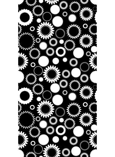 Bathroom vinyl rug featuring black and white sunflowers - TenStickers