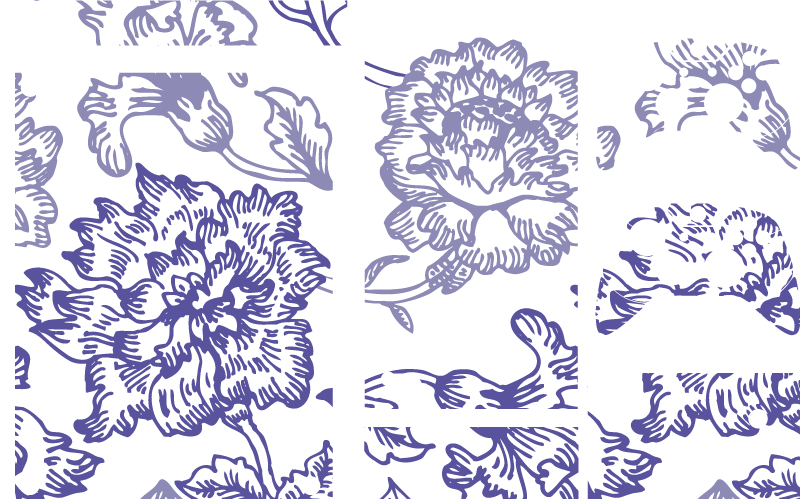 Soft purple floral pattern flower vinyl rug - TenStickers
