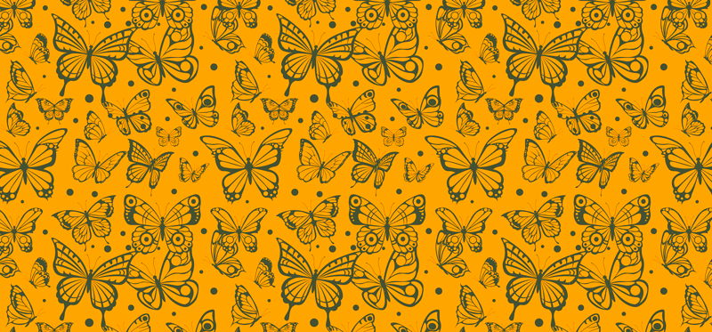 Flower vinyl rug with butterfly plant design - TenStickers