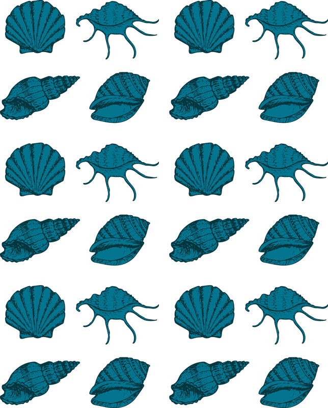Flower vinyl rug with decorative shell designs - TenStickers