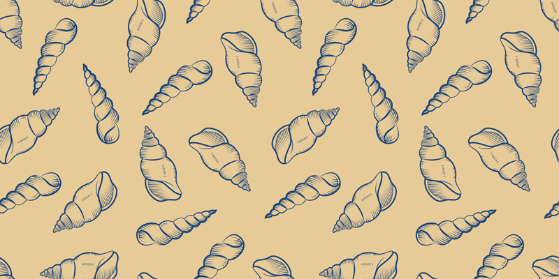 Flower vinyl rug shell motif design - TenStickers