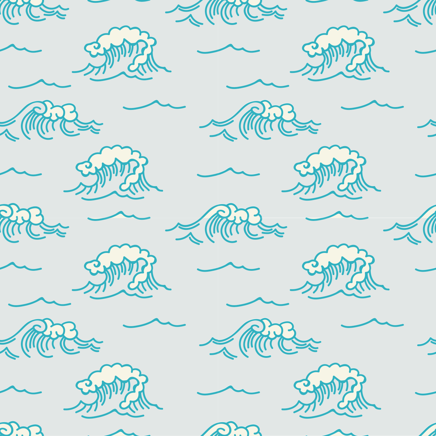 Flower vinyl rug with wave pattern design - TenStickers