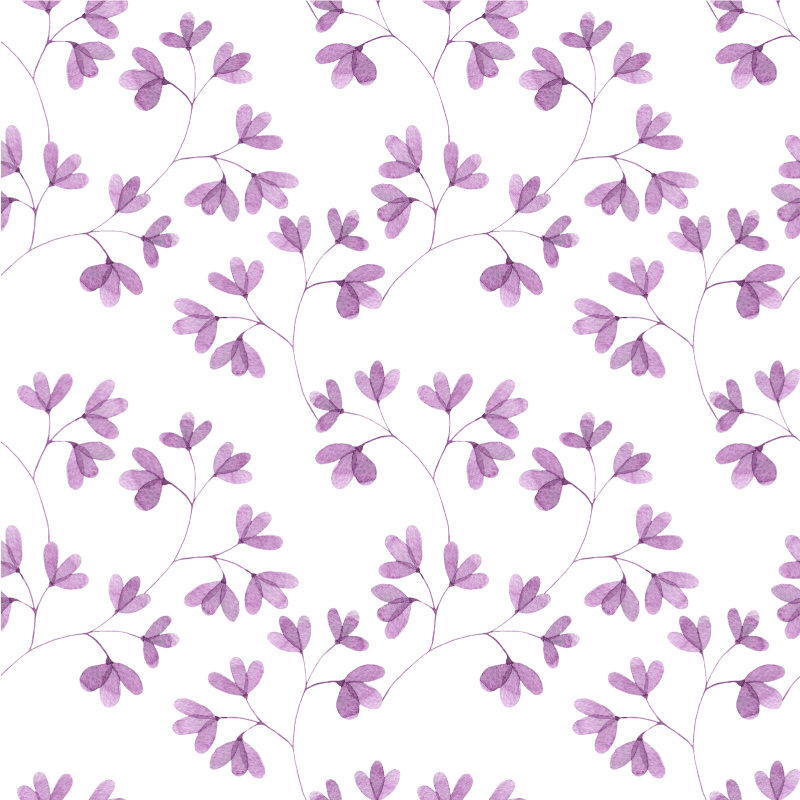 Flower vinyl rug with purple floral design - TenStickers
