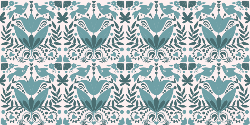 Flower vinyl rug floral print design - TenStickers