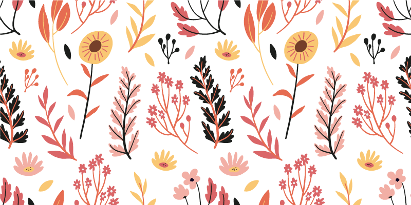 Flower vinyl rug floral pattern decor - TenStickers